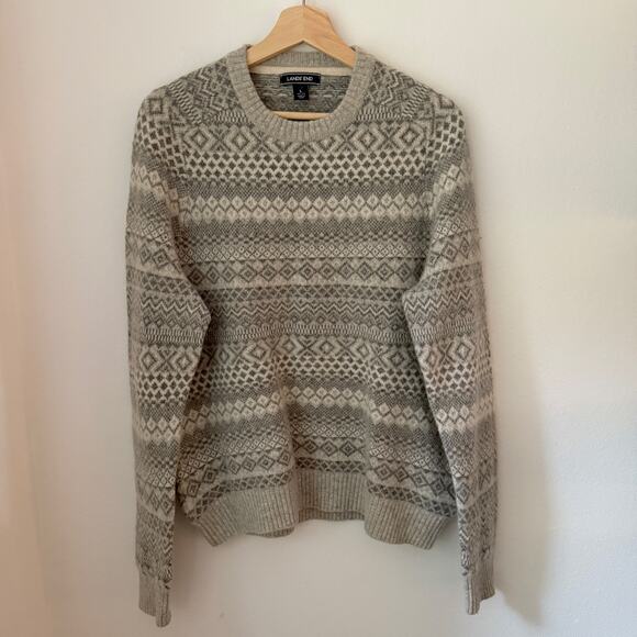 Land’s End Lambswool Fair Isle Sweater - Picture 1 of 5